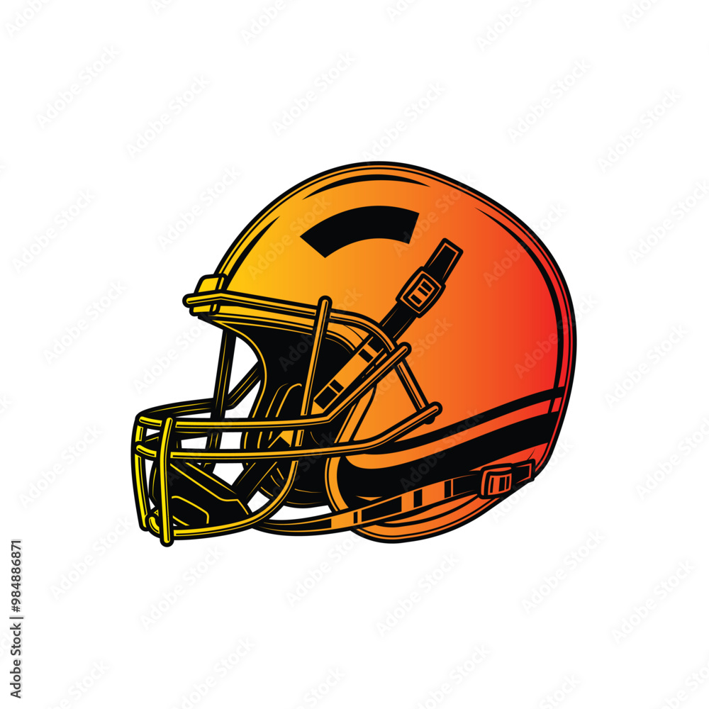 Fototapeta premium American football helmet. Original vector illustration in vintage style.