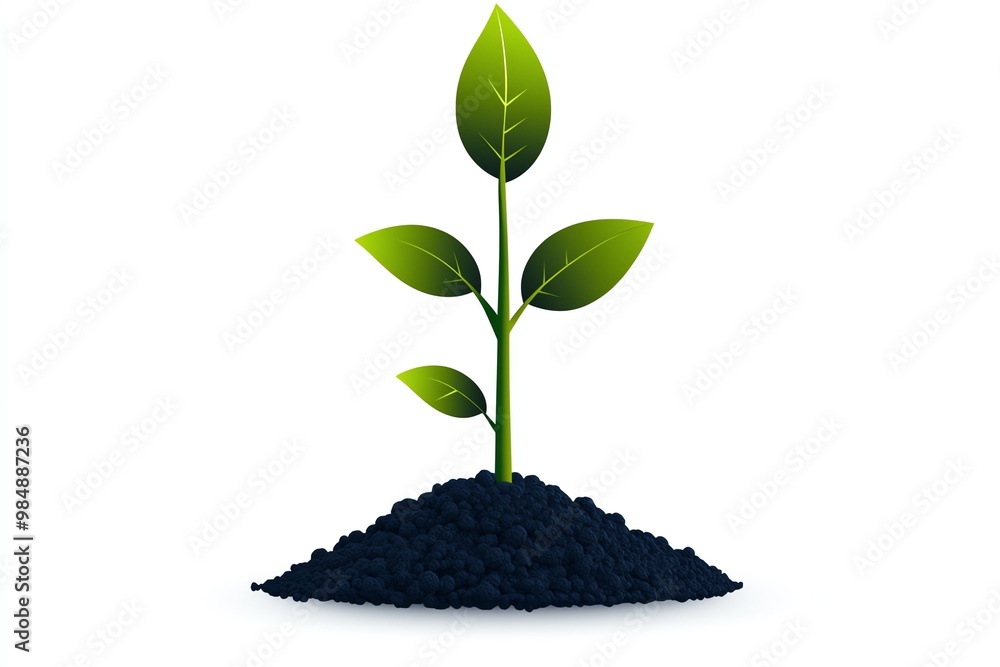 Minimalist plant icon, symbolizing business ideas being nurtured and grown in an incubator environment Minimalist plant icon, symbolizing business ideas being nurtured and grown in an incubator environment