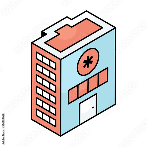Modern design icon of hospital building 