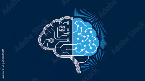 Artificial intelligence robot working at computer in office. IT team, Humanoid support center, Futuristic worker, Work at call center. Generative AI