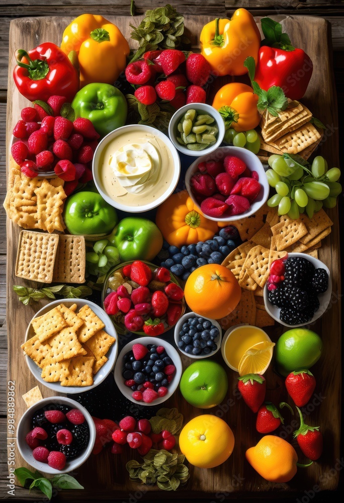 vibrant enticing snack spread arranged colorful surface array colors textures, appetizer, bites, cheese, cuisine, crackers, dips, delicious, feast vibrant enticing snack spread arranged colorful surface array colors textures, appetizer, bites, cheese, cuisine, crackers, dips, delicious, feast