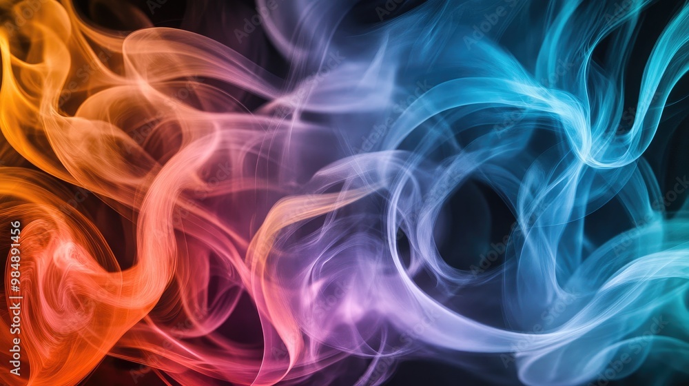An artistic composition of swirling smoke in multiple colors, forming abstract shapes and patterns against a neutral or dark backdrop. An artistic composition of swirling smoke in multiple colors, forming abstract shapes and patterns against a neutral or dark backdrop.