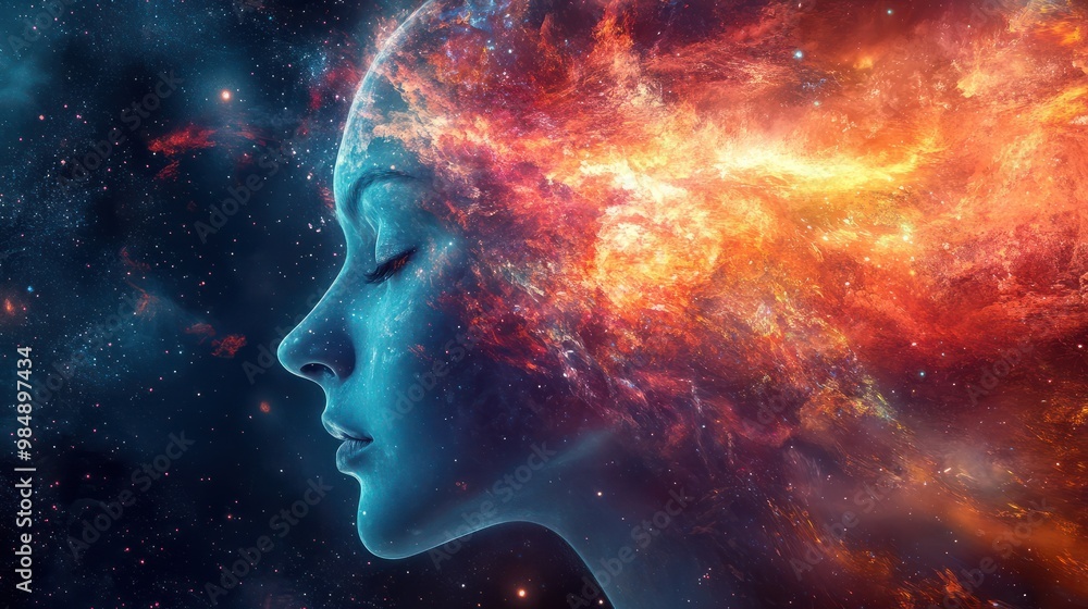 Generative AI illustration of annual collective mind concept art, exploding mind, inner world, dreams, emotions, imagination and creative mind Generative AI illustration of annual collective mind concept art, exploding mind, inner world, dreams, emotions, imagination and creative mind