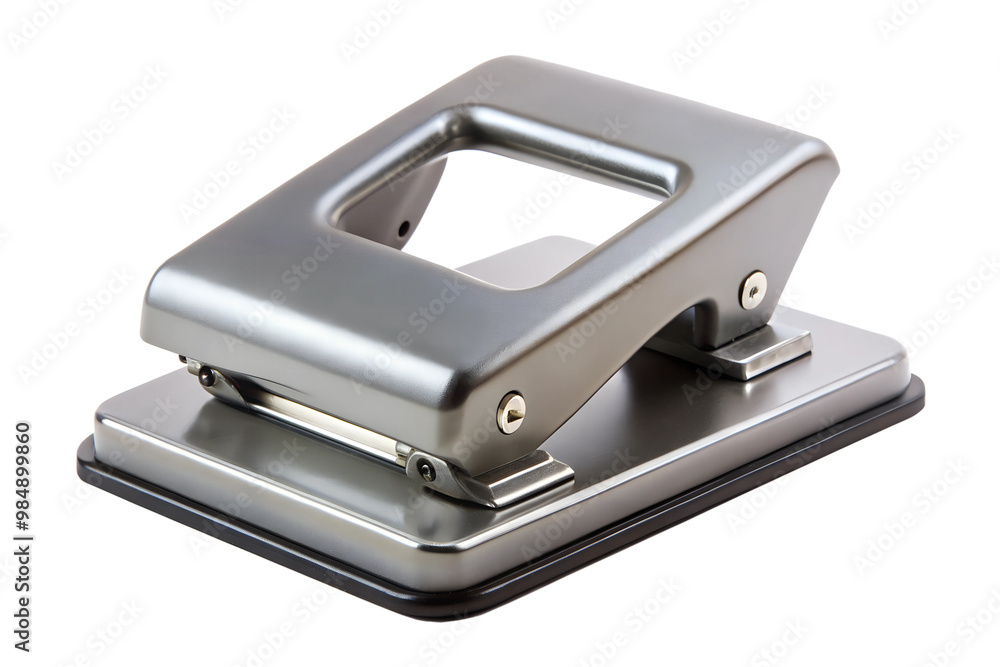 Silver hole puncher isolated on transparent background Silver hole puncher isolated on transparent background