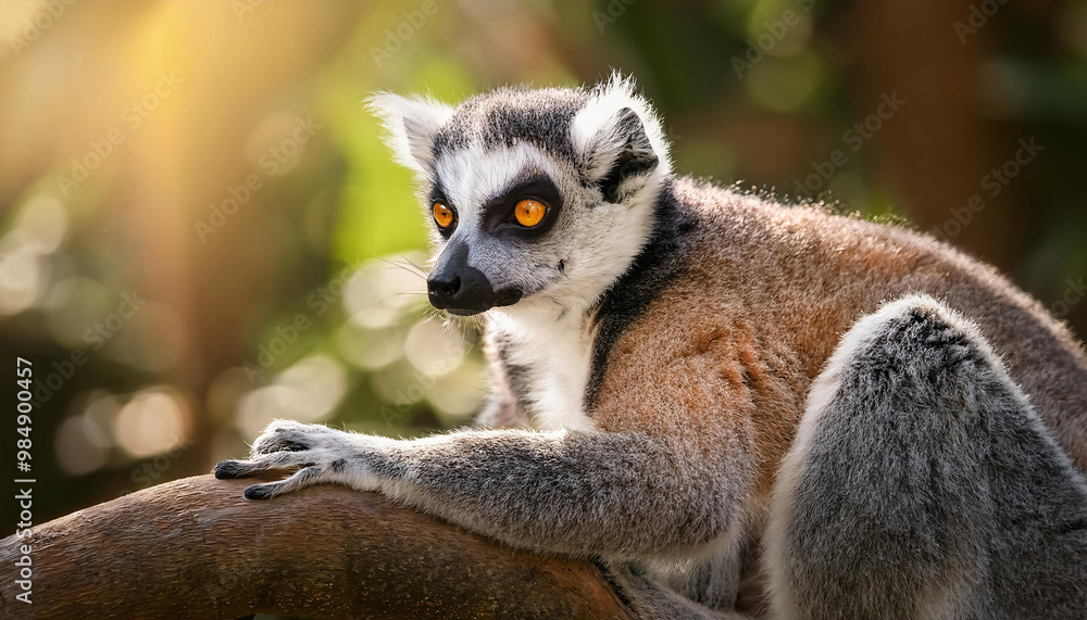 Lemur catta closeup in natural habitat Lemur catta closeup in natural habitat