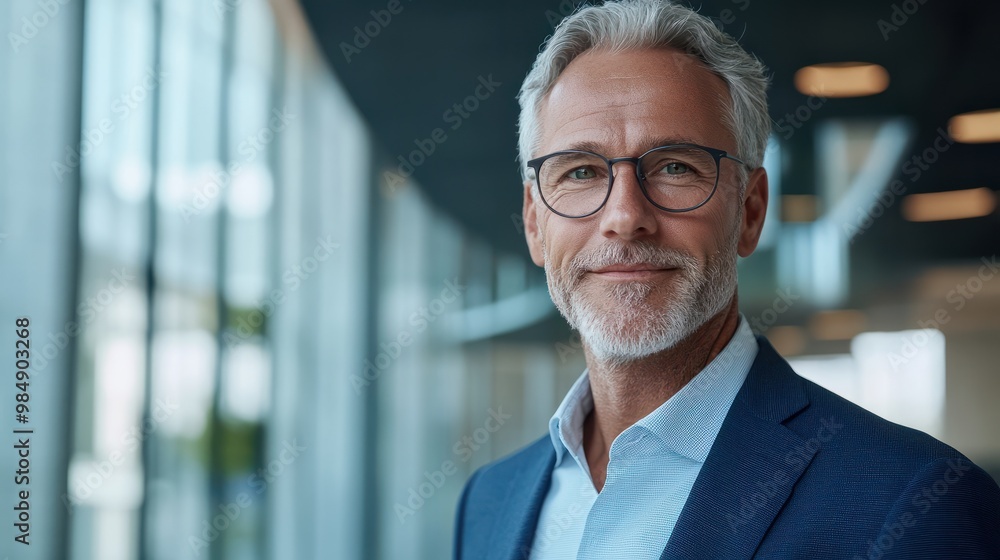 portrait of successful senior businessman consultant looking at camera and smiling inside modern office building portrait of successful senior businessman consultant looking at camera and smiling inside modern office building