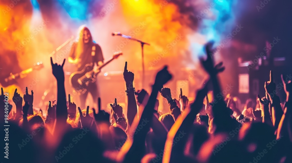 A lively crowd inside a neon-lit party venue, confetti raining down in red and blue lights. Concept: Nightlife, excitement, and celebration. A lively crowd inside a neon-lit party venue, confetti raining down in red and blue lights. Concept: Nightlife, excitement, and celebration.