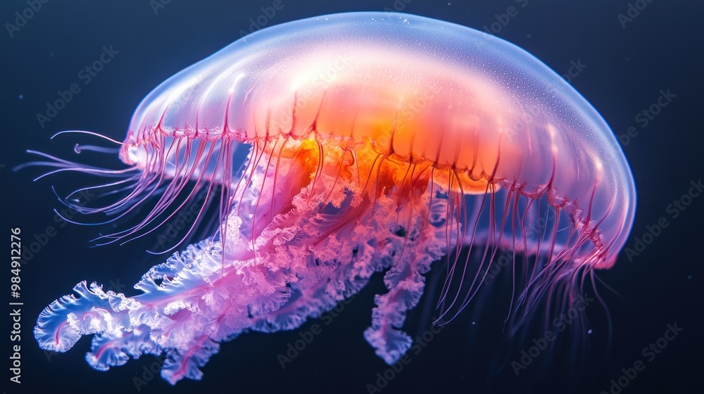 Vibrant Jellyfish in the Depths Vibrant Jellyfish in the Depths