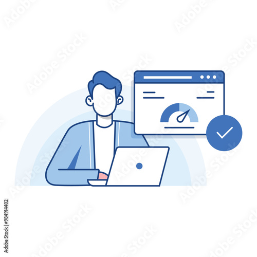 Performance Monitoring Icon. Speed Optimization Graphic. Website Performance Symbol. Fast Load Times Certification.