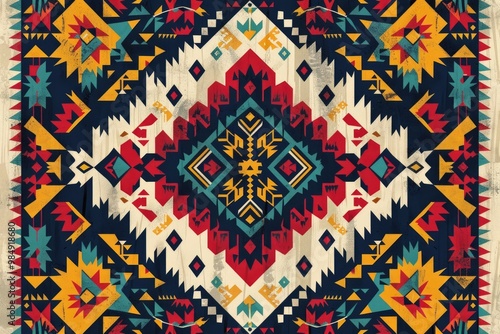 Southwest geometric vintage pattern for home decor.