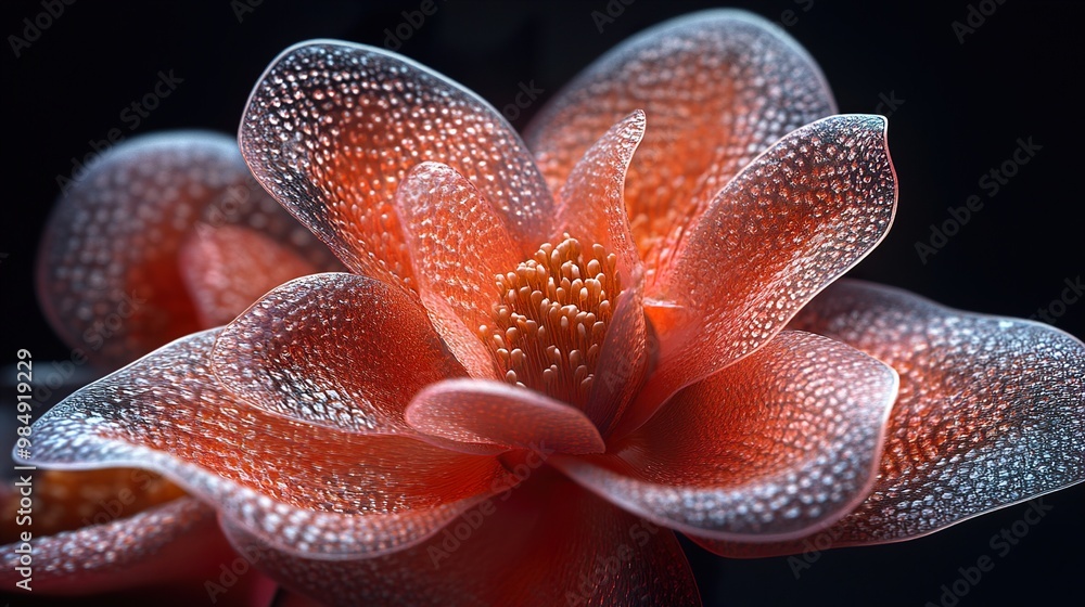 Delicate Flower Petals with Water Drops - Macro Photography Delicate Flower Petals with Water Drops - Macro Photography