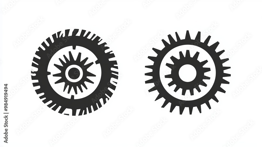Circular saw blade icon A line illustration representing a steelcutting machine or circular saw blade silhouette Circular saw blade icon A line illustration representing a steelcutting machine or circular saw blade silhouette