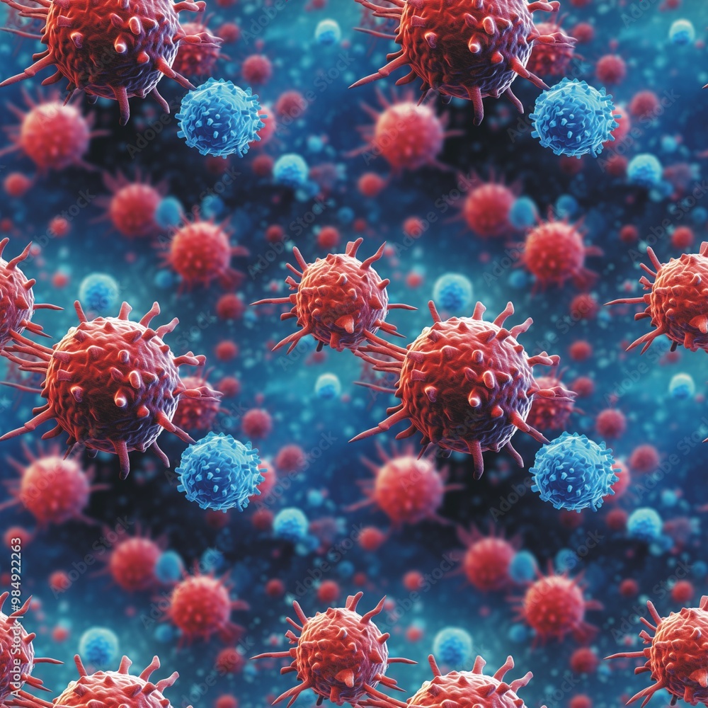 Virus close-up view of corona virus molecule seamless pattern. Health care concept. Coronavirus Covid-19. Precautionary measures. Virus macro photography digital illustration. AI artwork. Virus close-up view of corona virus molecule seamless pattern. Health care concept. Coronavirus Covid-19. Precautionary measures. Virus macro photography digital illustration. AI artwork.