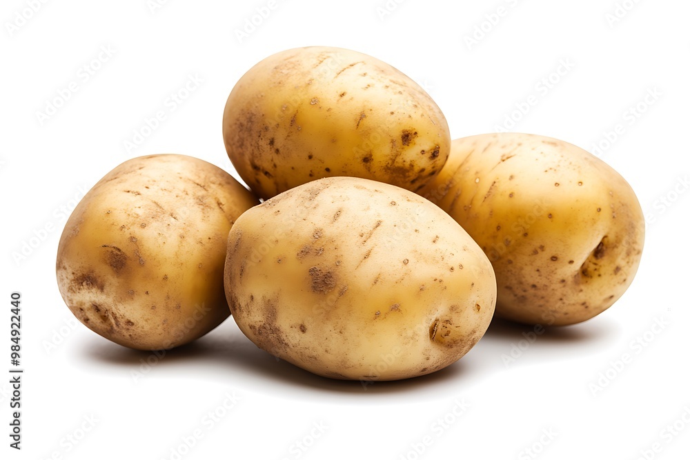 Potato isolated on white background, potatoes isolated on white. Generative Ai Potato isolated on white background, potatoes isolated on white. Generative Ai