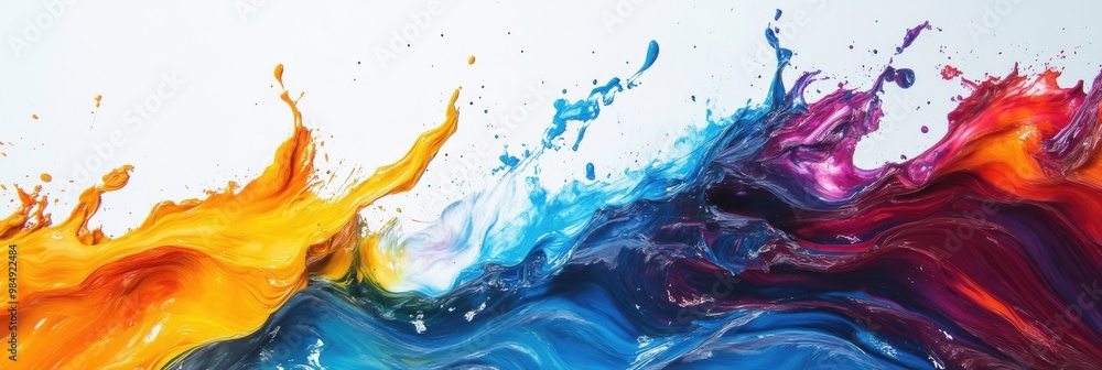 Dynamic Liquid Splash. Abstract Liquid Paint Wave in Blue Dynamic Liquid Splash. Abstract Liquid Paint Wave in Blue