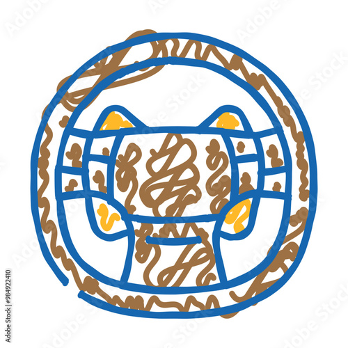 steering wheel car doodle icon sketch vector. steering wheel car sign. isolated symbol illustration
