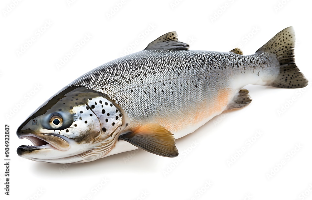 Naklejka premium salmon isolated on white background. Generative Ai