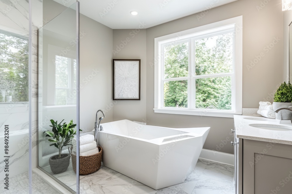 Modern and Elegant Bathroom Design with Gray and White Interior Modern and Elegant Bathroom Design with Gray and White Interior