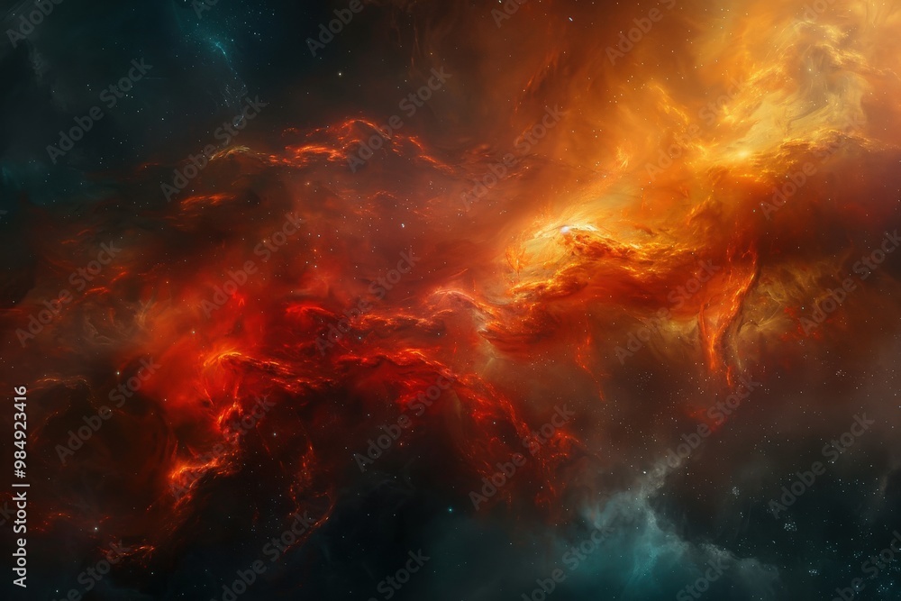 A colorful space background with stars and clouds, generative ai image A colorful space background with stars and clouds, generative ai image