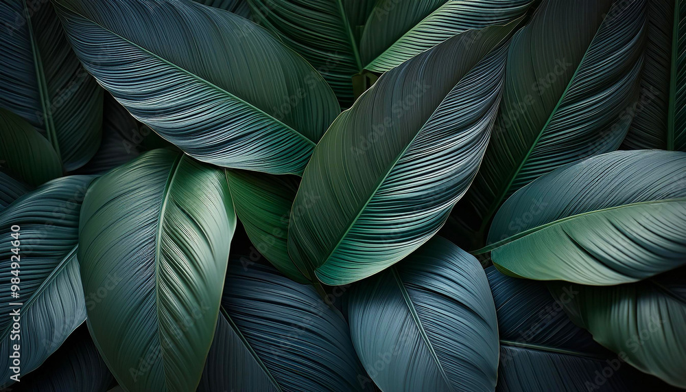Background filled with dark green exotic palm leaves. Natural background with tropical jungle leaves. Background filled with dark green exotic palm leaves. Natural background with tropical jungle leaves.