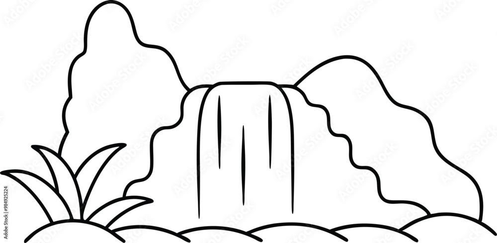 Waterfall Cascading Over Rocks Vector Illustration Nature Scene Art
Waterfall Cascading Over Rocks Vector Illustration Nature Scene Art