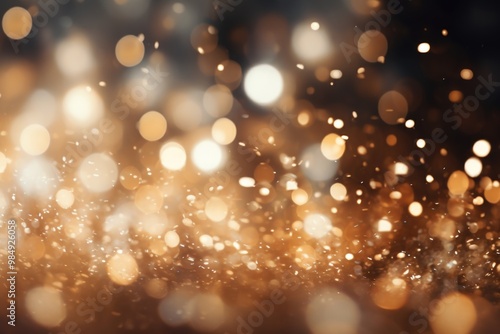 Sparkling glittering bokeh lights background. Concept for Christmas holiday, celebration, New Year's Eve