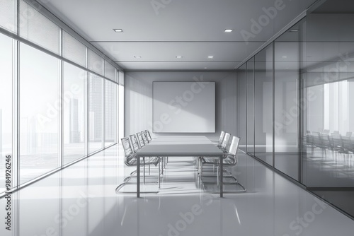 Modern Corporate Meeting Space with Elegant Grey Interior Design