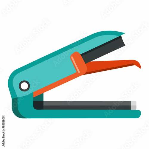 This is a precise vector art illustration of a surgical stapler, designed for medical and healthcare-related digital products, infographics, or educational materials. It features clean and detailed li