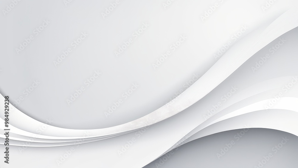 A smooth, abstract design featuring flowing white waves on a light gray background. A smooth, abstract design featuring flowing white waves on a light gray background.