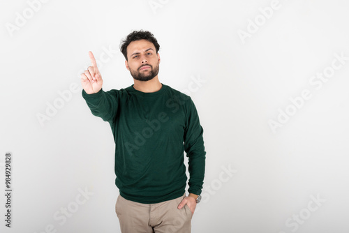 Man making an objection with her hand.