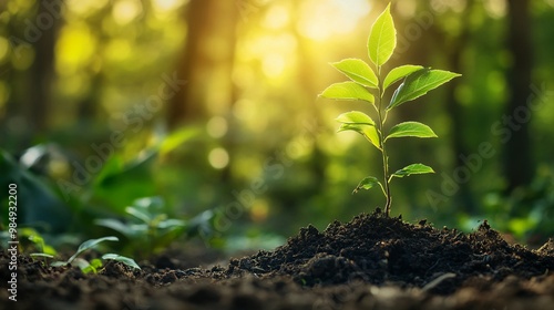 New Life in the Forest: A Young Sapling Grows