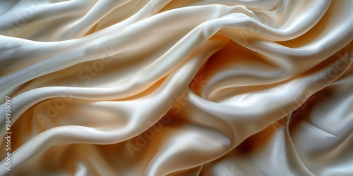 Smooth silk texture closeup showing soft flowing folds and light reflections perfect for luxury or fashionrelated backgrounds photo