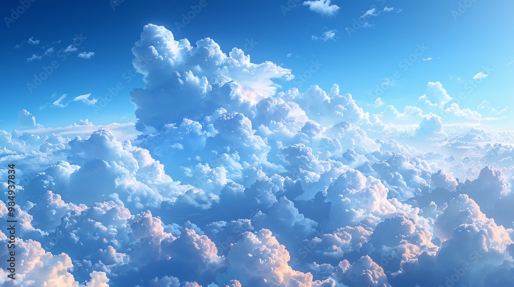 Soft clouds drifting across bright blue sky with subtle light and shadow play creating a serene and airy atmosphere perfect for sky or naturethemed designs Soft clouds drifting across bright blue sky with subtle light and shadow play creating a serene and airy atmosphere perfect for sky or naturethemed designs