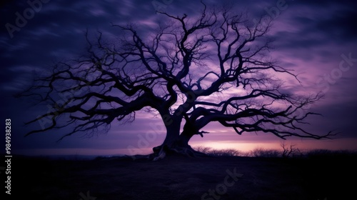 Silhouetted Tree at Twilight