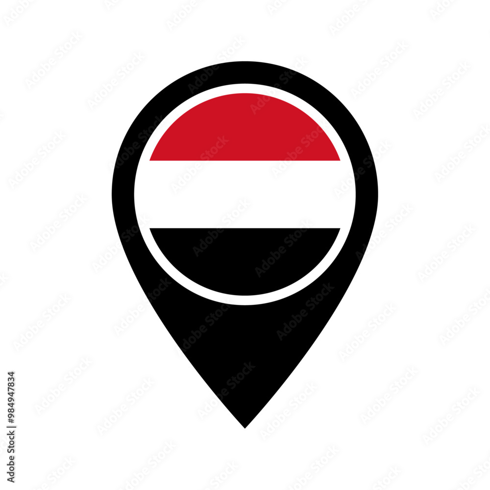 Yemen flag location icon Yemen flag location icon