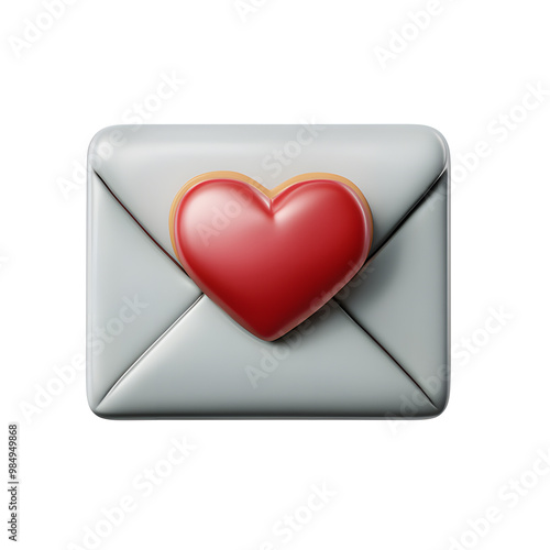 3d love letter on white