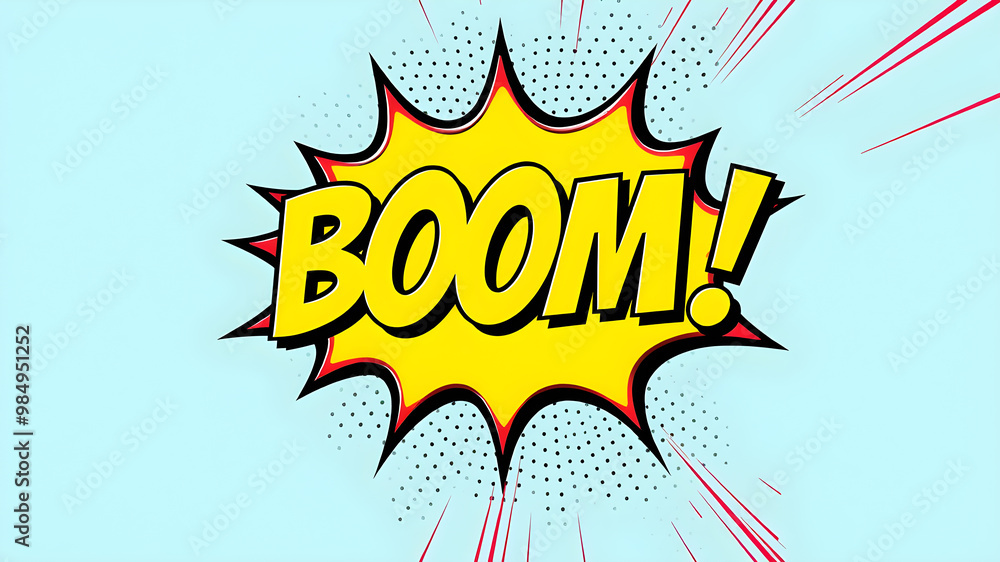 Comic Text BOOM speech bubble in Pop Art style. Generative AI Comic Text BOOM speech bubble in Pop Art style. Generative AI