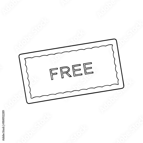 Free label with stars and circular border in black and white