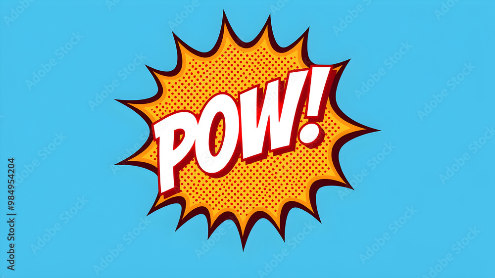 Comic Text POW speech bubble in Pop Art style. Generative AI Comic Text POW speech bubble in Pop Art style. Generative AI