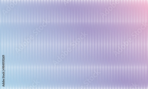 Colorful abstract gradient background with trendy ribbed glass effect. Rainbow acrylic reeded fluted panel. Vector illustration