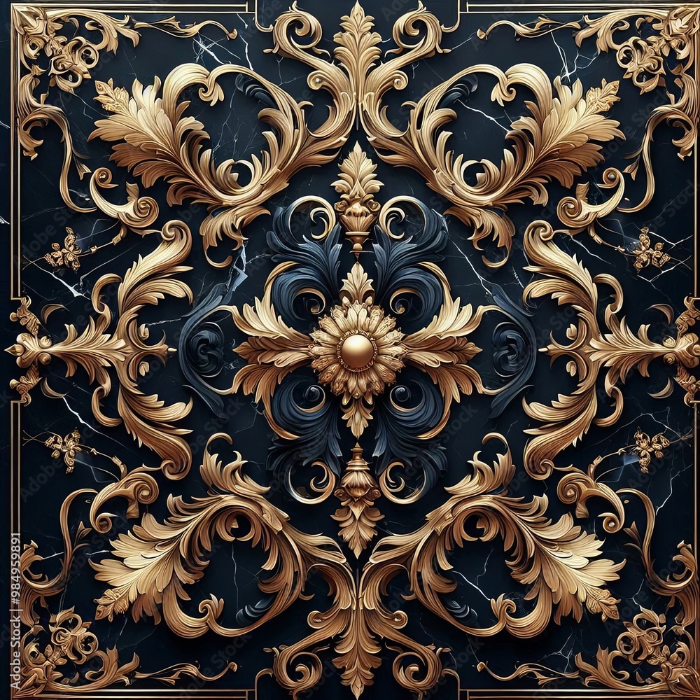 seamless Luxury background with golden floral ornament. 3d illustration. seamless Luxury background with golden floral ornament. 3d illustration.