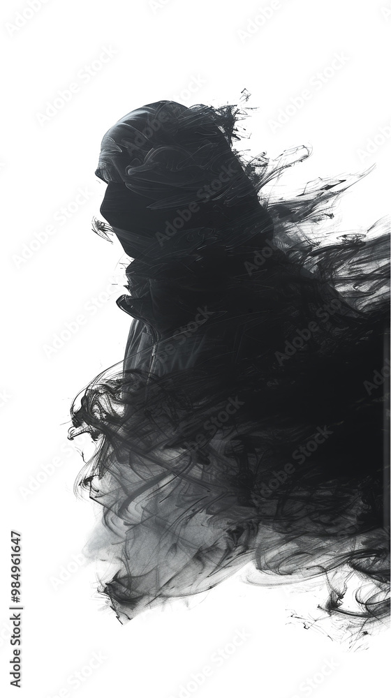 Fototapeta premium Abstract Black Smoke Figure