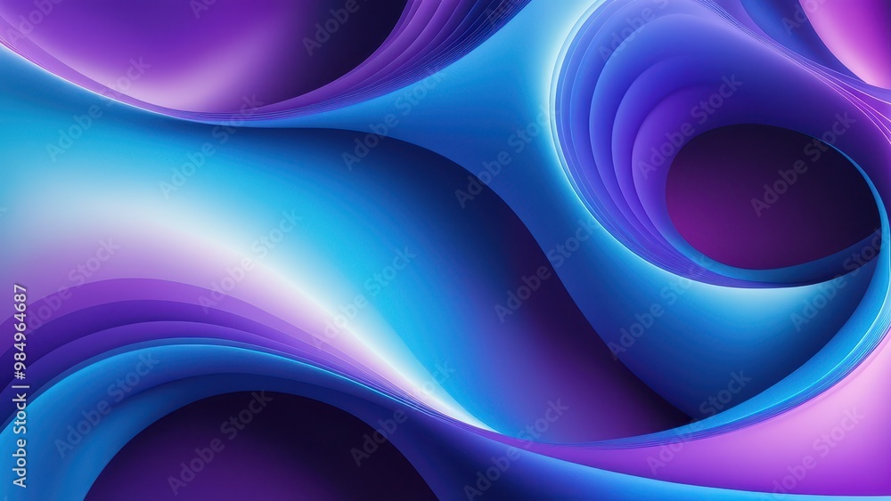 Fototapeta premium A vibrant abstract design featuring flowing curves in shades of blue and purple, creating a dynamic visual effect.