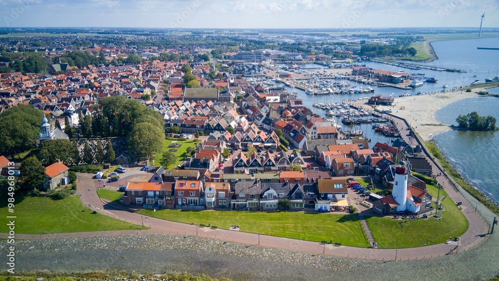 Fototapeta premium Urk Leuchtturm Holland Niederlande Hafen