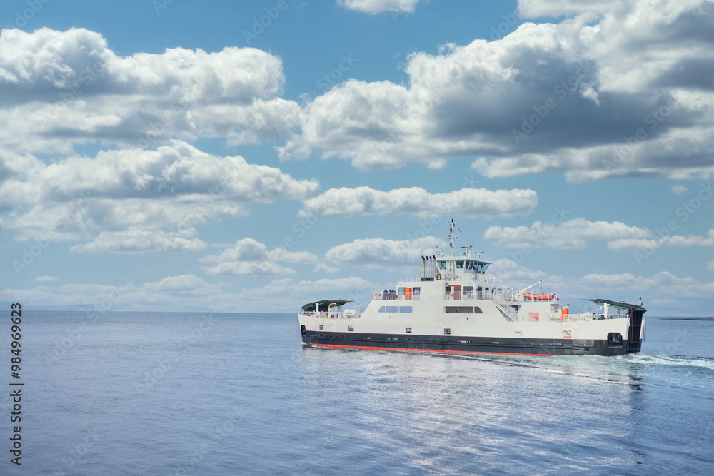 Ferry ship arriving at Scottish town of Wemyss Bay Ferry ship arriving at Scottish town of Wemyss Bay