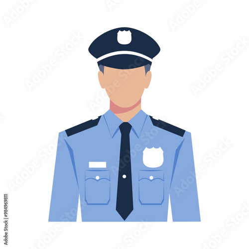 policeman portrait vector illustration	