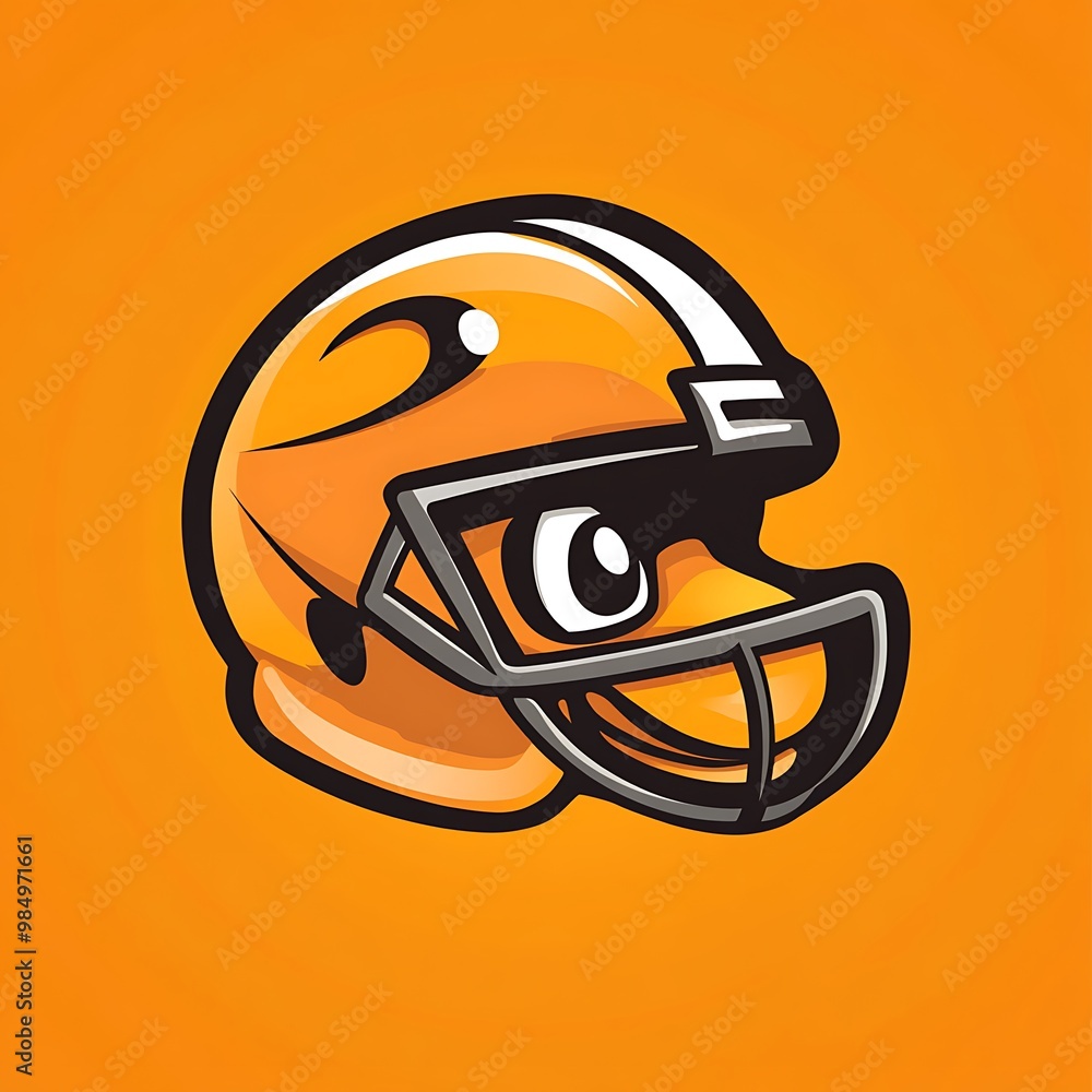 Fototapeta premium Cartoon football helmet mascot logo design template