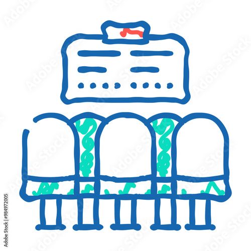 waiting hall railway station doodle icon sketch vector. waiting hall railway station sign. isolated symbol illustration