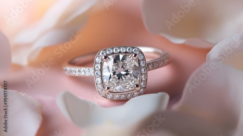 Inspirational Diamond Engagement Ring with Cushion Cut Gemstone for a Stunning and Meaningful Proposal