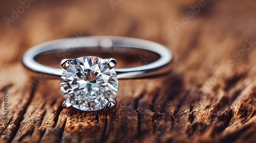 Stunning Diamond Engagement Ring with Cushion Cut Gemstone for an Elegant and Timeless Proposal photo